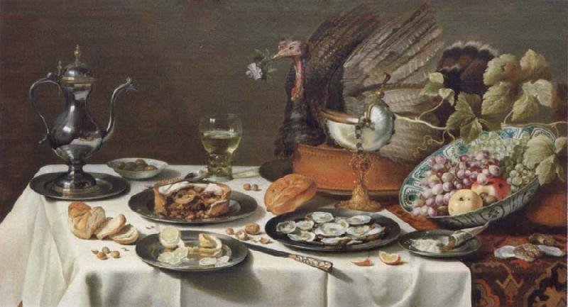 Pieter Claesz Style life with turkey oil painting picture